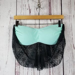Midnight Hour Bathing Suit Halter Top Womens Size Large Green